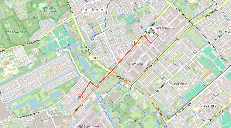 Kaart van de omgeving van de melding