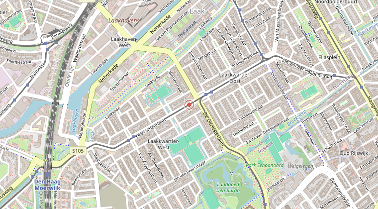 Kaart van de omgeving van de melding