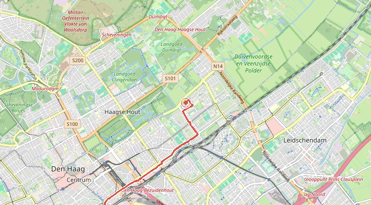 Kaart van de omgeving van de melding