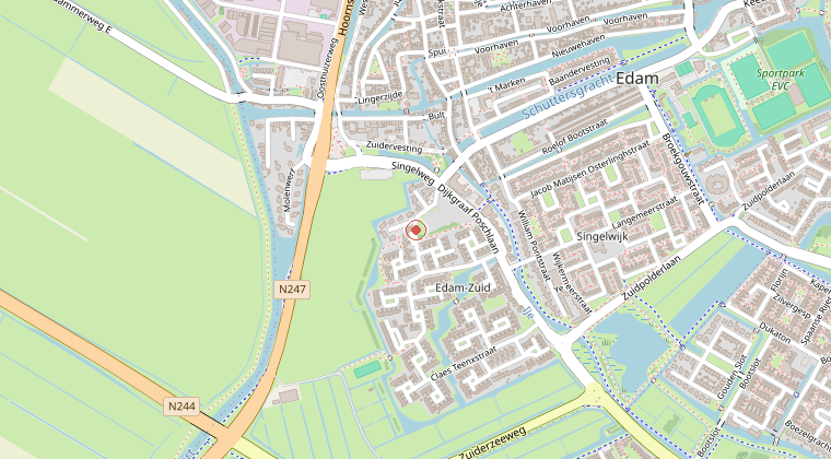 Kaart van de omgeving van de melding