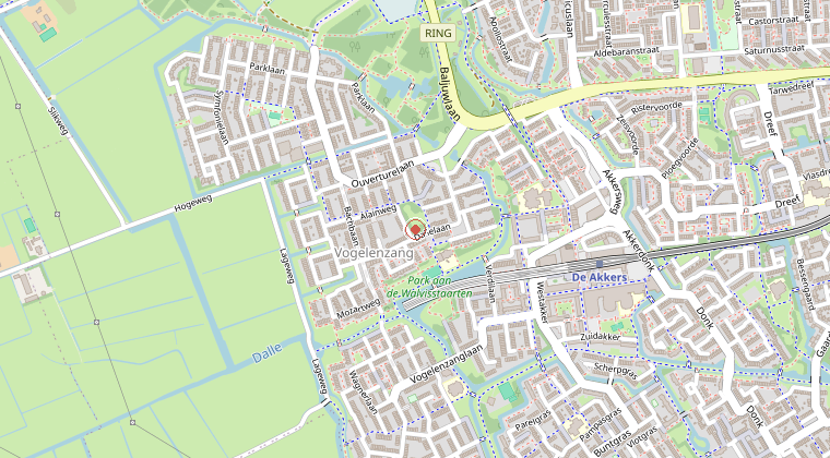 Kaart van de omgeving van de melding