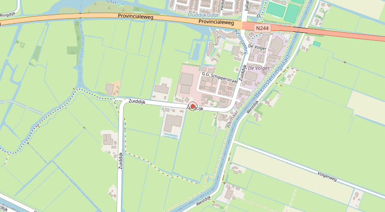 Kaart van de omgeving van de melding