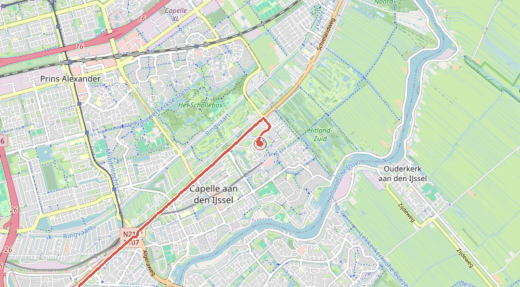 Kaart van de omgeving van de melding