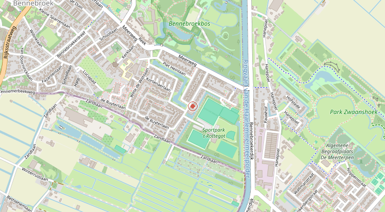 Kaart van de omgeving van de melding