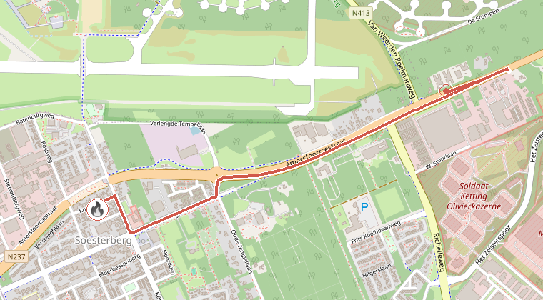 Kaart van de omgeving van de melding