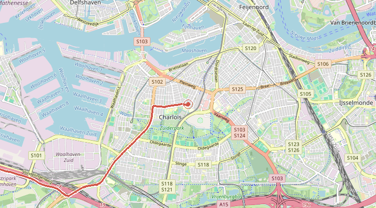 Kaart van de omgeving van de melding