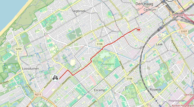 Kaart van de omgeving van de melding