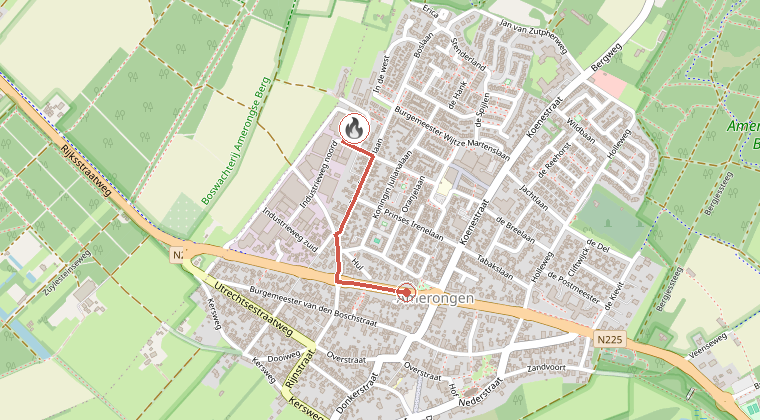 Kaart van de omgeving van de melding