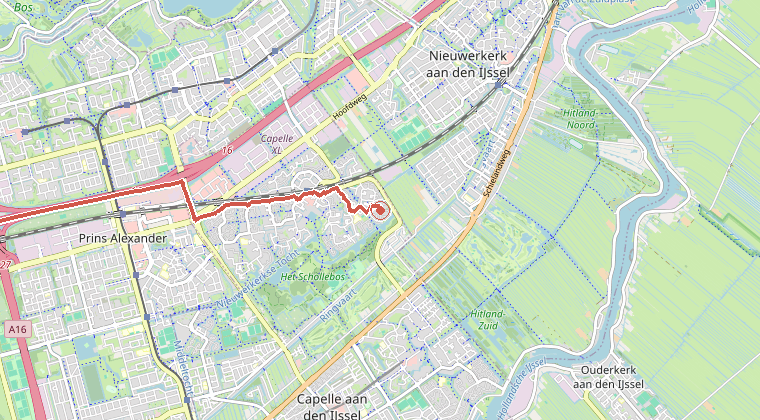 Kaart van de omgeving van de melding
