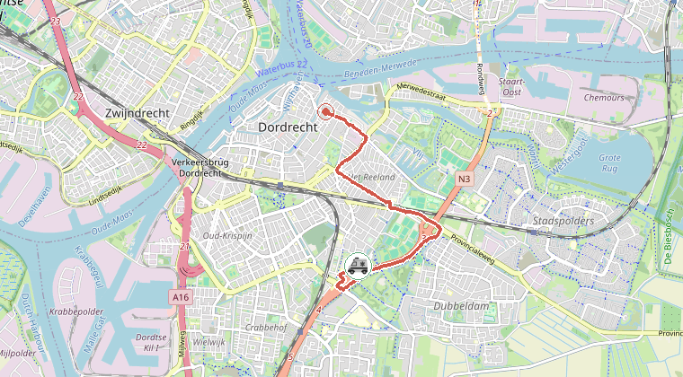 Kaart van de omgeving van de melding