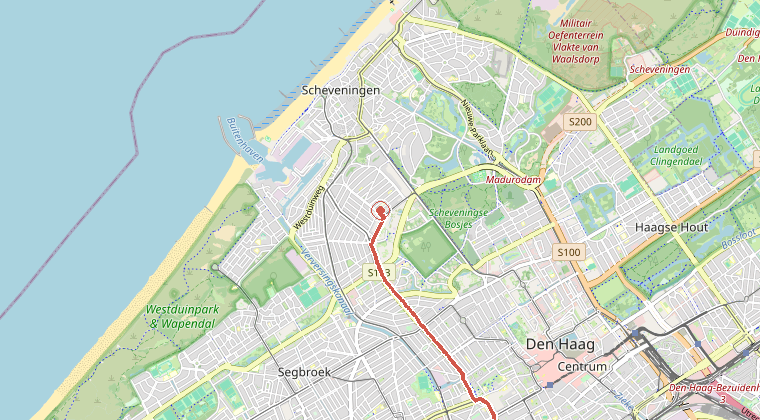 Kaart van de omgeving van de melding