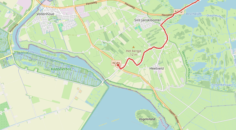 Kaart van de omgeving van de melding