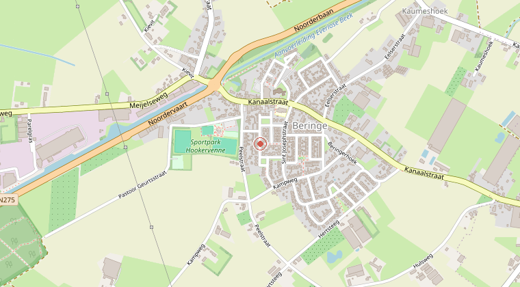 Kaart van de omgeving van de melding