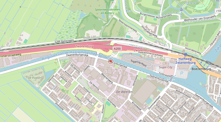 Kaart van de omgeving van de melding
