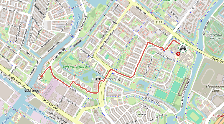 Kaart van de omgeving van de melding