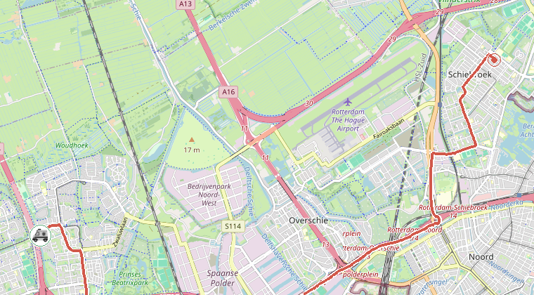 Kaart van de omgeving van de melding