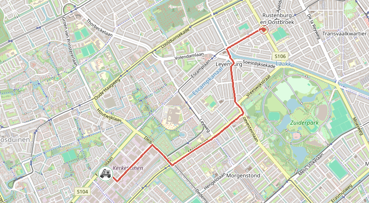 Kaart van de omgeving van de melding