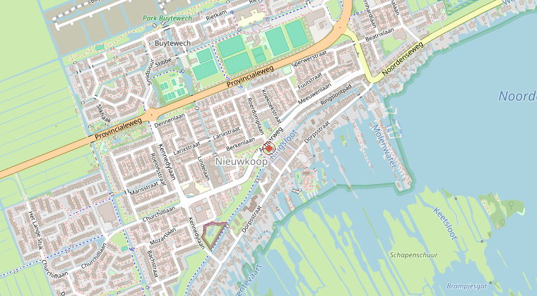 Kaart van de omgeving van de melding