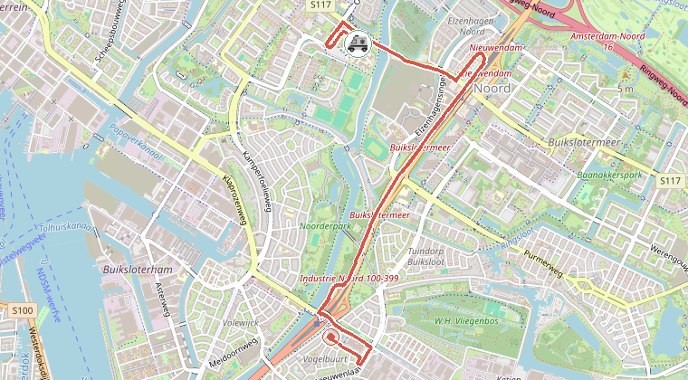 Kaart van de omgeving van de melding