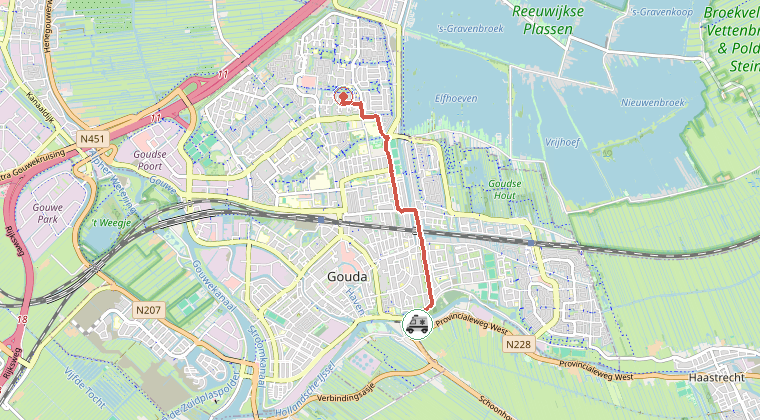Kaart van de omgeving van de melding