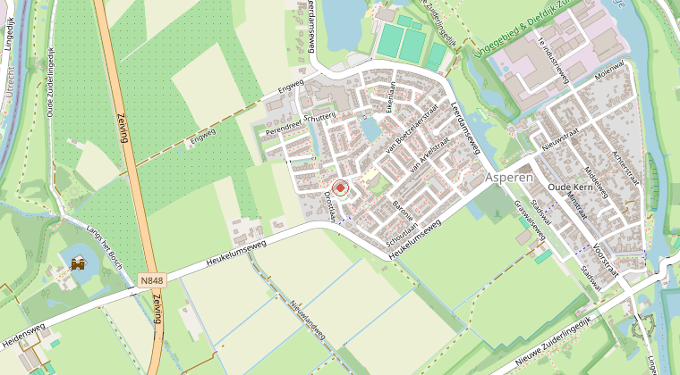 Kaart van de omgeving van de melding