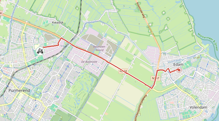Kaart van de omgeving van de melding