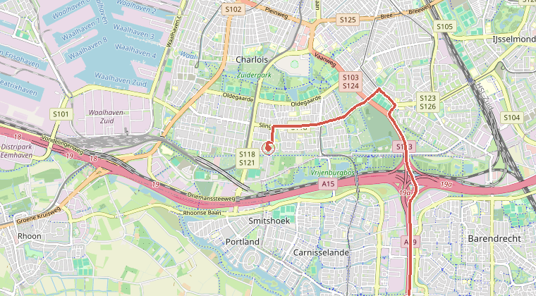 Kaart van de omgeving van de melding