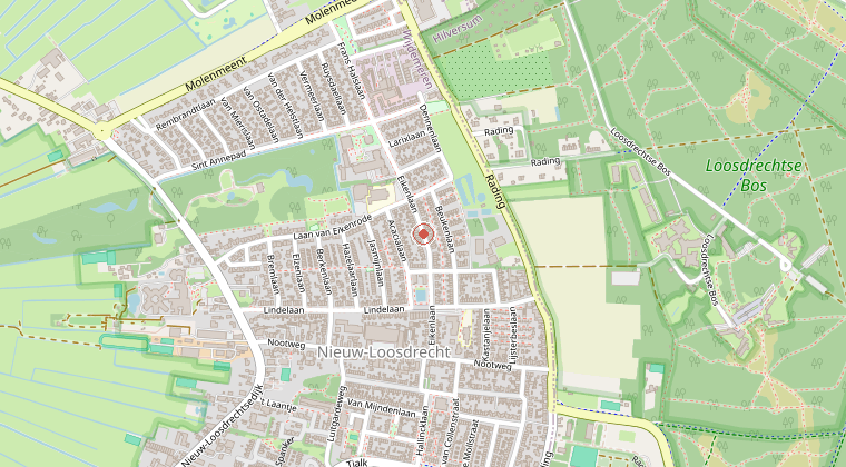 Kaart van de omgeving van de melding