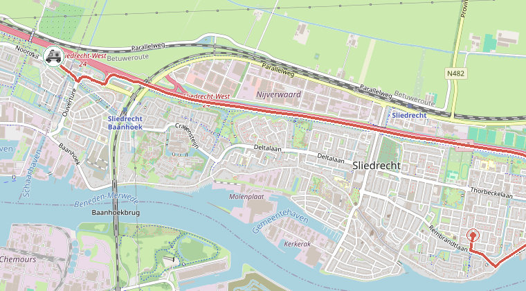 Kaart van de omgeving van de melding