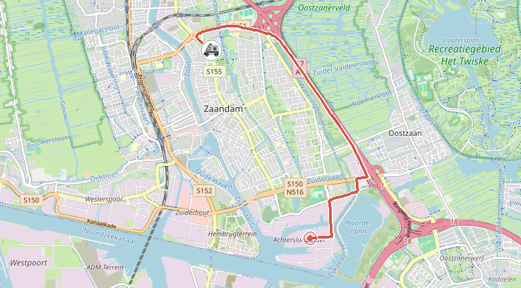 Kaart van de omgeving van de melding