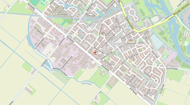 Kaart van de omgeving van de melding