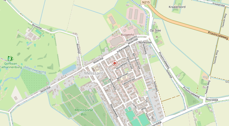 Kaart van de omgeving van de melding