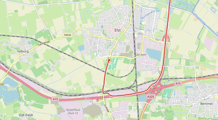 Kaart van de omgeving van de melding