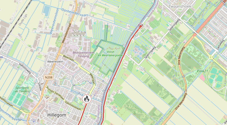 Kaart van de omgeving van de melding