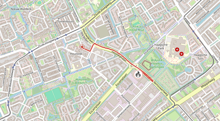 Kaart van de omgeving van de melding