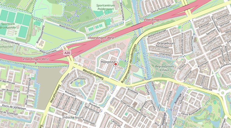 Kaart van de omgeving van de melding