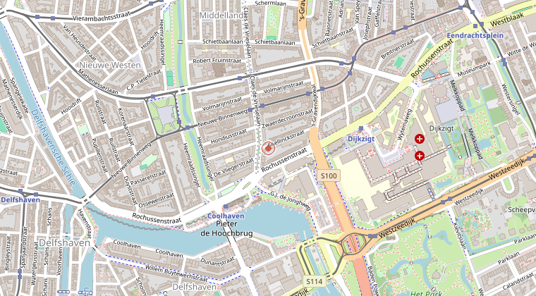 Kaart van de omgeving van de melding