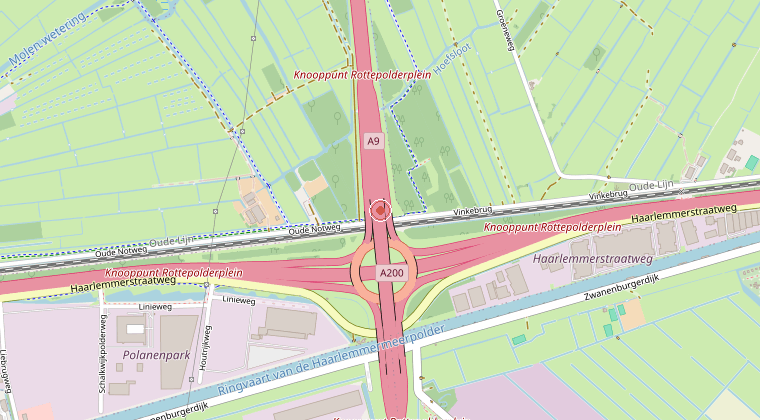 Kaart van de omgeving van de melding