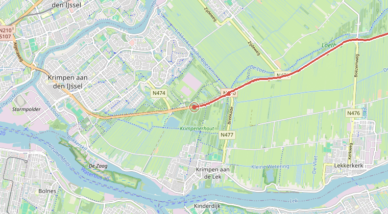 Kaart van de omgeving van de melding