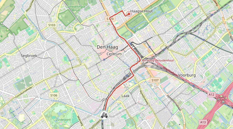 Kaart van de omgeving van de melding