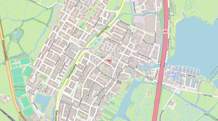Kaart van de omgeving van de melding