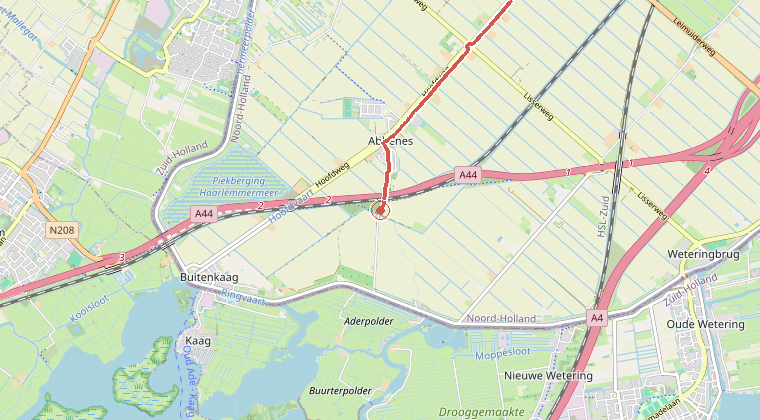 Kaart van de omgeving van de melding