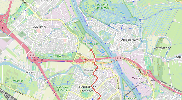Kaart van de omgeving van de melding
