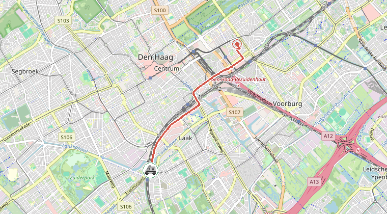 Kaart van de omgeving van de melding