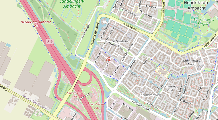 Kaart van de omgeving van de melding