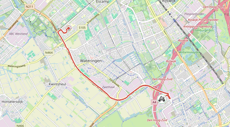 Kaart van de omgeving van de melding