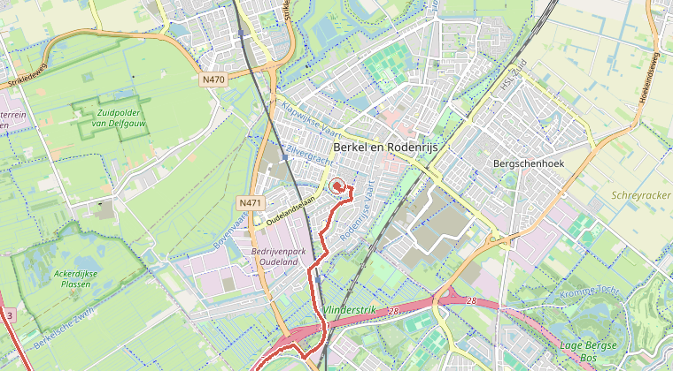 Kaart van de omgeving van de melding