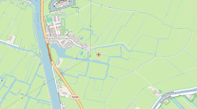 Kaart van de omgeving van de melding