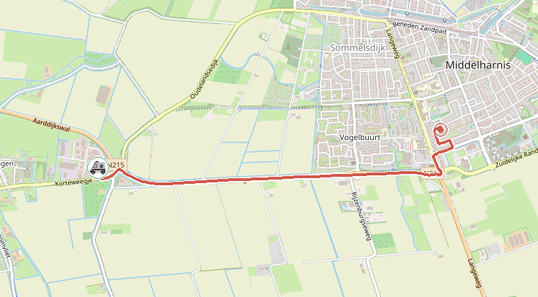 Kaart van de omgeving van de melding
