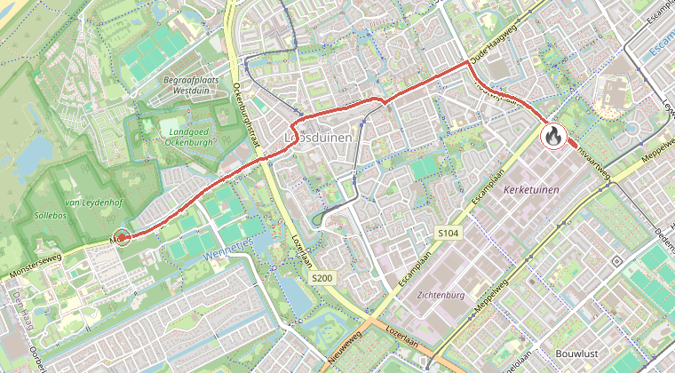 Kaart van de omgeving van de melding
